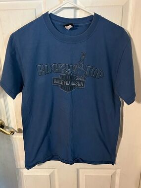 Vintage Harley-Davidson Blue Rocky Top Graphic Tee